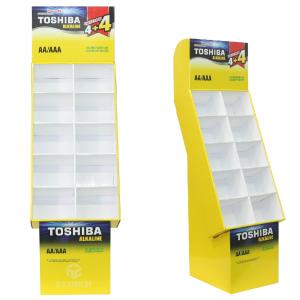 Cardboard Compartment Floor Display Rack for AA AAA Alkaline Batteries