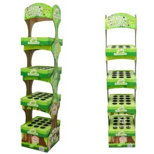 Corrugated Cardboard Tree Shape Floor Display Stand for Kids Toys