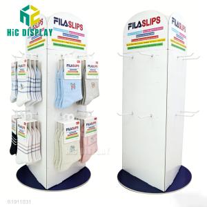 Custom Corrugated Sock Display Stand | Retail POS Paper Hook Rack