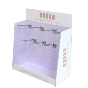 Custom PVC Countertop Display Stand with Hooks for Press On False Nail Tips