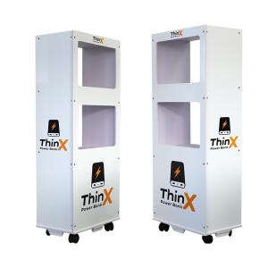 Custom PVC Freestanding Display Stand with Wheels for Power Bank Portable Chargers