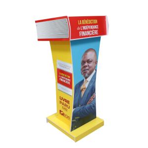 Custom PVC Promotional Podium Lectern, Book Poster Exhibition Display Stand