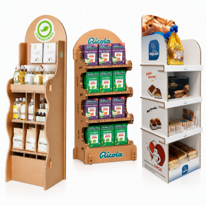 Vertical Corrugated Cardboard Display Stand